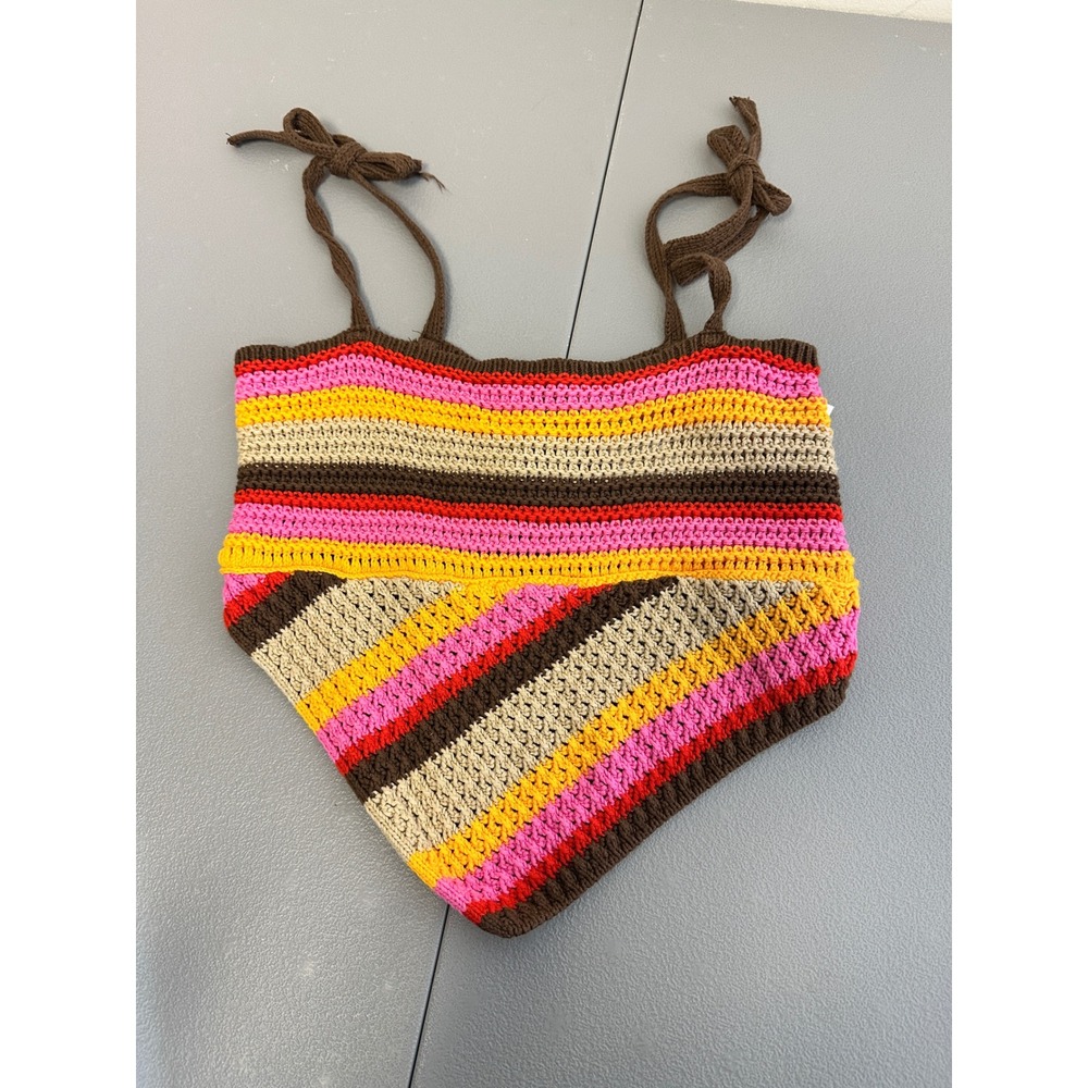 Crochet Halter Top Handkerchief‎ Hem Boho Festival Small urban outfitters